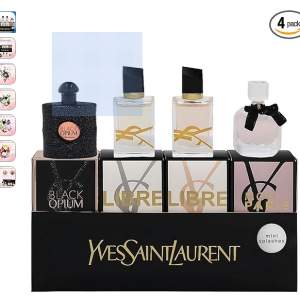 Best Yves Saint Laurent Women’s Perfume Set – Luxury YSL 4-Piece Mini Travel Collection | Black Opium, Libre, Mon Paris | Giftable Designer Fragrance Variety Pack