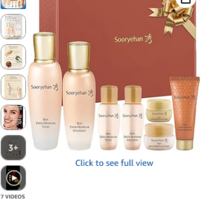 Best Sooryehan Bon Extra Moisture Korean Skin Care Gift Set (13.01 Fl Oz) | Premium Luxury K-Beauty Hydrating Kit by LG Beauty | Includes Toner, Emulsion, Cleansing Foam & Eye Cream
