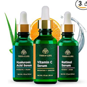 Best Tree of Life Beauty Facial Skin Care Set – Brightening, Firming & Hydrating Trio with Vitamin C, Retinol & Hyaluronic Acid | Dermatologist-Tested, 3 × 1 fl oz