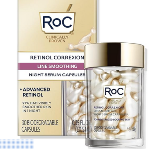 Best RoC Retinol Correxion Anti-Aging Wrinkle Night Serum Capsules – Retinol Face Treatment for Fine Lines, Acne Scars & Skin Renewal, Unscented, 30 Capsules (0.35 fl oz)