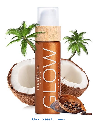 Best COCOSOLIS GLOW Shimmer Oil – Illuminating Natural Dry Oil with Shimmering Particles for Glowing Skin & Golden Tan