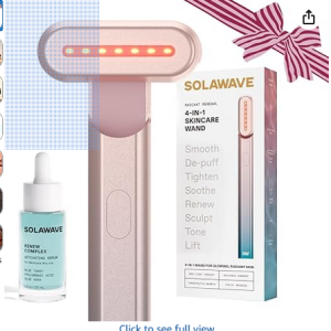 Best Solawave 4-in-1 Radiant Renewal Red Light Therapy Wand with Renew Complex Activation Serum – Anti-Aging Beauty Device for Face & Neck