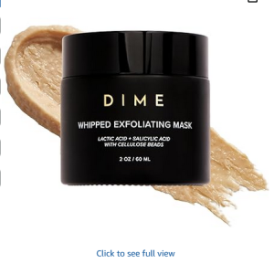 Best DIME Beauty Whipped Exfoliating Mask 2 oz – 3-in-1 Face Cleanser, Scrub & Mask with Lactic Acid & Salicylic Acid for Smooth, Clear Skin