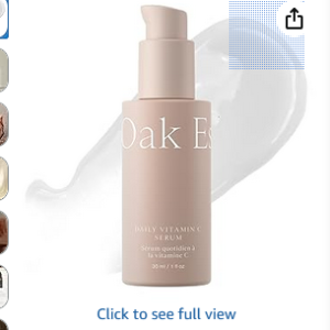 Best Oak Essentials Daily Vitamin C Serum 1 oz – Brightening Face Serum with Stable Vitamin C, Squalane & Plankton Extract for Even Skin Tone & Radiance