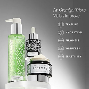 Best Naked & Thriving The Advanced Renewal Routine – 3-Step Anti-Aging Skincare Set with Gentle Enzyme Cleanser, Resurfacing Night Serum & Ultra-Rich Night Cream