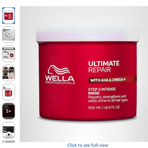Best Wella Professionals Ultimate Repair Hair Mask – Deep Repair Treatment with AHA & Omega-9 for Damaged, Weak or Overprocessed Hair | Strengthens, Smooths & Restores Shine | For All Hair Types
