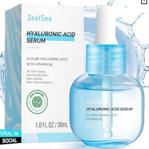 Best ZealSea Hyaluronic Acid Serum for Face 1 oz – Pure Hydrating Microneedling Serum, EWG Certified, Vegan & Fragrance-Free for Sensitive Skin