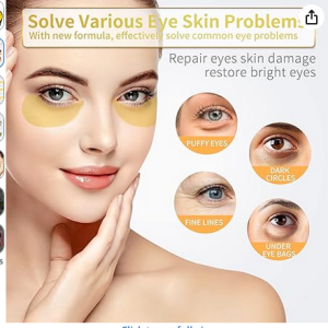 .Best 24K Gold Under Eye Patches (60 Pack) – Collagen & Hyaluronic Acid Eye Masks for Puffy Eyes, Dark Circles, Bags & Wrinkles | Daily Gold Eye Care Pads