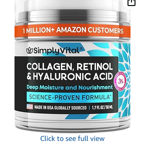 Best SimplyVital Collagen, Retinol & Hyaluronic Acid Cream 1.7 fl. oz – Anti-Aging Moisturizer for Face, Neck & Décolleté | Firming, Hydrating Daily Face Cream Made in USA