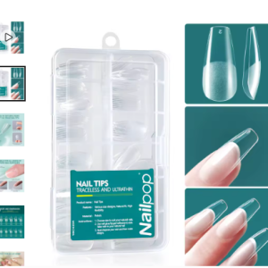 120pcs Nailpop Soft Gel X Nail Tips Kit - Medium Short Almond & Square Shapes - Easy Soak Off UV Gel False Nails for Professional Extensions