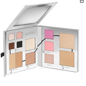 Woosh Beauty Fold Out Face Original Makeup Palette – All-in-One Travel Makeup Kit with Neutral Cream & Powder Shades (#2 Medium Light)
